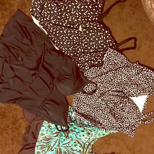 2 full bathing suits and 2 tops all 26